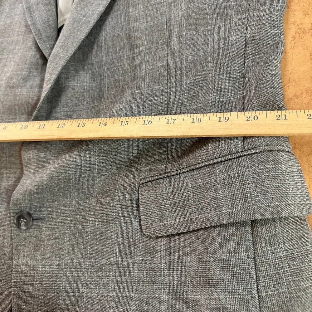 VTG Hardwick Sport‎ Coat Blazer Sz 42R Gray Red Plaid Wool Blend Jacket USA Made